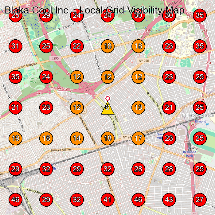 Blaka Cool Inc GeoGrid visibility map for Hvac Contractor in Queens